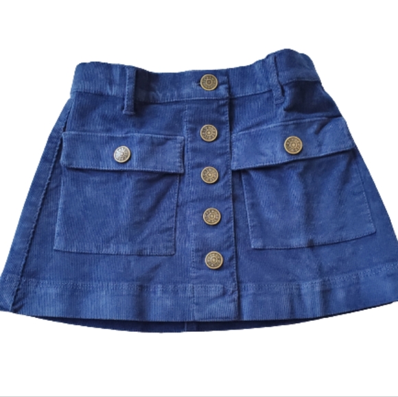 Crewcuts girls corduroy button front Mini skirt, 4, blue - Picture 4 of 7